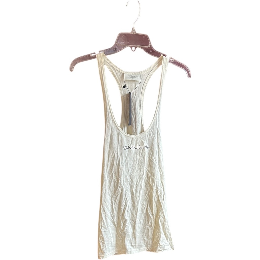 NWT Vanquish Fitness ivory color bodybuilder tank top Size S